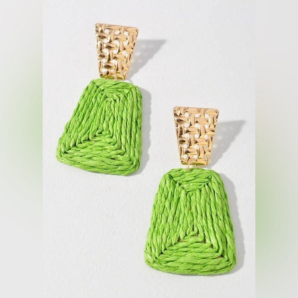 Raffia Rectangle Earring